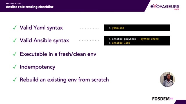 "Unit testing Ansible roles with Molecule" — FOSDEM 2021 — slide 23