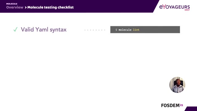 "Unit testing Ansible roles with Molecule" — FOSDEM 2021 — slide 27