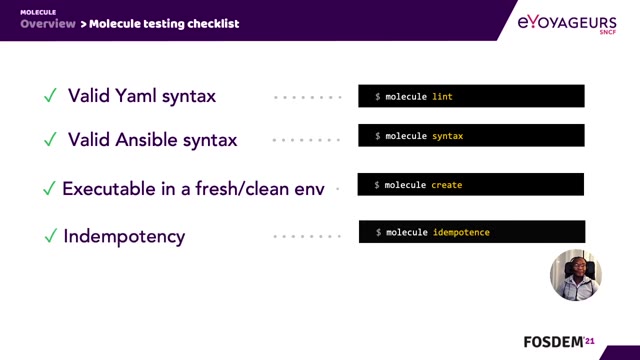 "Unit testing Ansible roles with Molecule" — FOSDEM 2021 — slide 30
