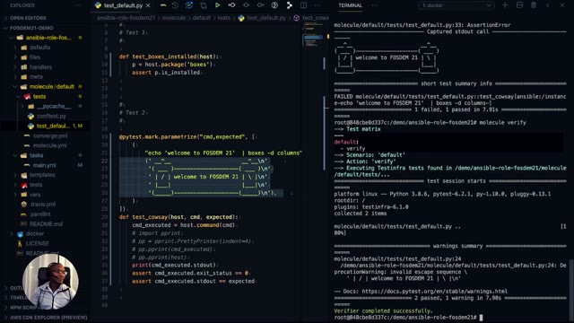 "Unit testing Ansible roles with Molecule" — FOSDEM 2021 — slide 62