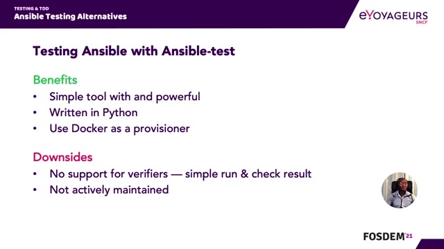 "Unit testing Ansible roles with Molecule" — FOSDEM 2021 — slide 68