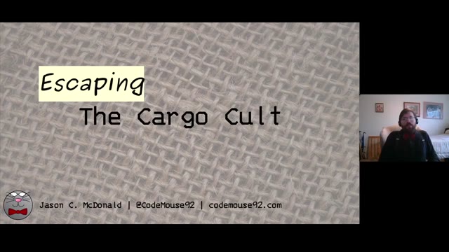 "Escaping the Cargo Cult" — FOSDEM 2021 — slide 3