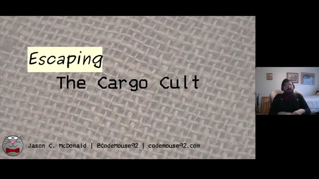 "Escaping the Cargo Cult" — FOSDEM 2021 — slide 58