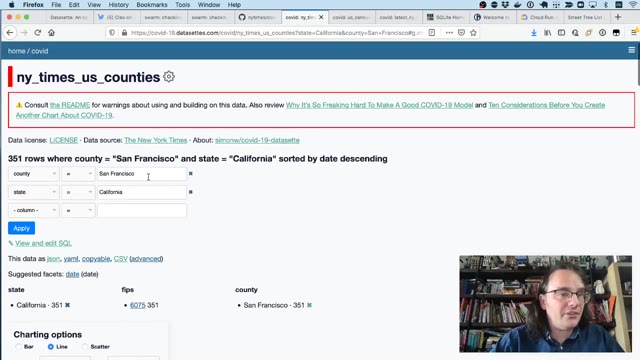 Folie 18 aus „Datasette: an open source multi-tool for exploring and publishing data“, bei 3:30 behalten