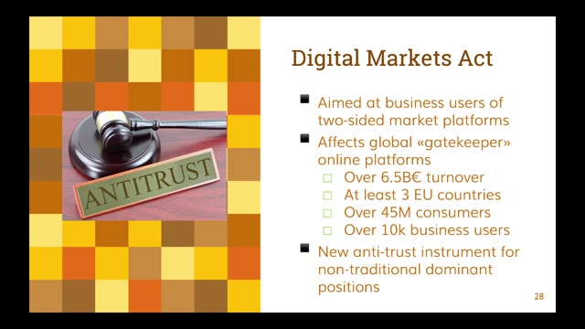 "Open source, interoperability and the Digital Markets Act" — FOSDEM 2021 — slide 28