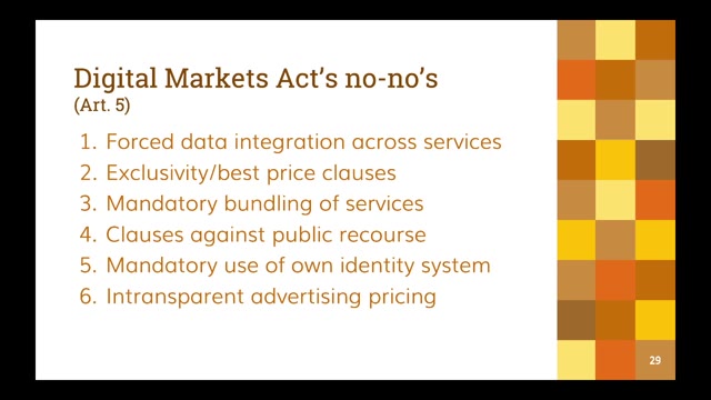"Open source, interoperability and the Digital Markets Act" — FOSDEM 2021 — slide 29