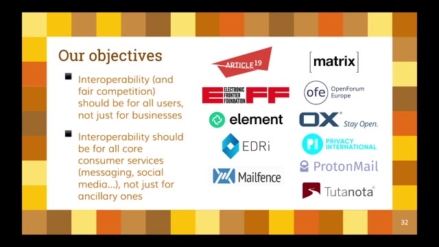"Open source, interoperability and the Digital Markets Act" — FOSDEM 2021 — slide 32