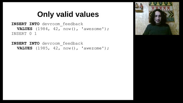 "I use ENUM — vindicating the underdog of data types" — FOSDEM 2021 — slide 21