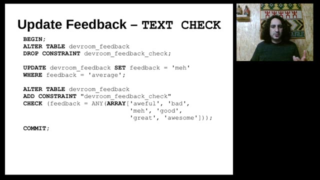 "I use ENUM — vindicating the underdog of data types" — FOSDEM 2021 — slide 38