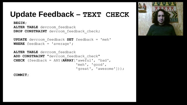 "I use ENUM — vindicating the underdog of data types" — FOSDEM 2021 — slide 39