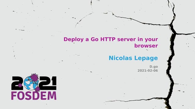 Folie 1 aus „Deploy a Go HTTP server in your browser“, bei 0:00 behalten