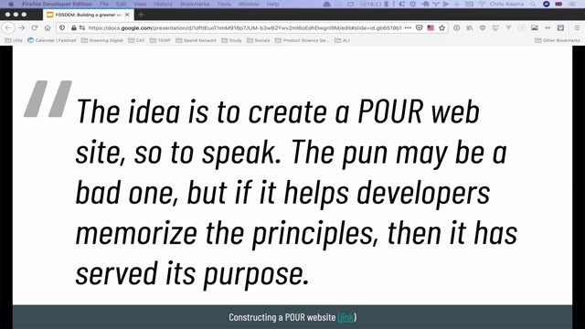 Slide 17 of “Building a greener web”, kept at 8:39