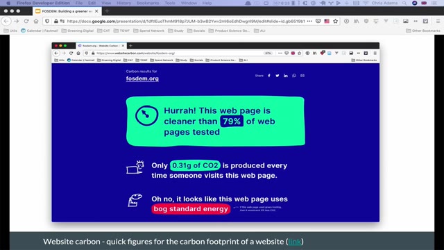 Slide 25 of “Building a greener web”, kept at 12:04