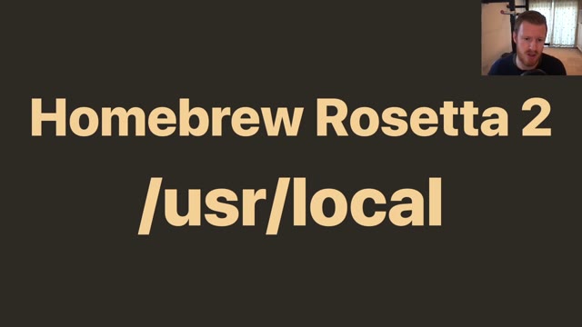 "Homebrew: macOS Big Sur and ARM" — FOSDEM 2021 — slide 25
