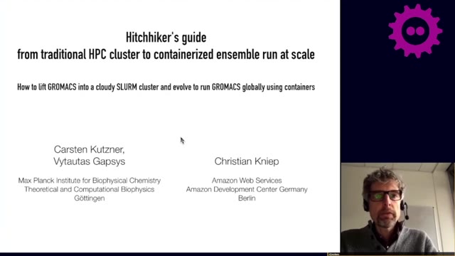 "From an HPC cluster to containerized ensemble runs" — FOSDEM 2021 — slide 3