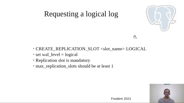 "PostgreSQL logical decoding" — FOSDEM 2021 — slide 8