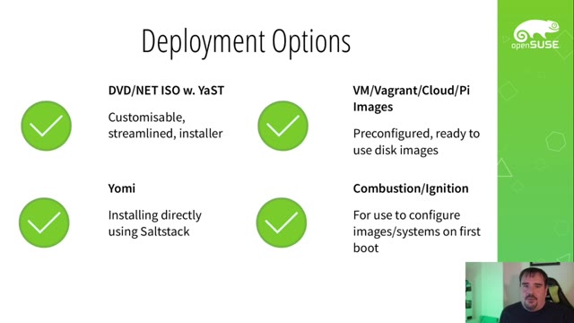"openSUSE MicroOS — bigger isn't better, slower isn't safer" — FOSDEM 2021 — slide 35