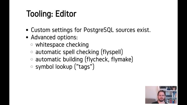 "A PostgreSQL development environment" — FOSDEM 2021 — slide 10