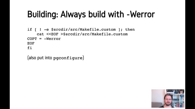 "A PostgreSQL development environment" — FOSDEM 2021 — slide 14