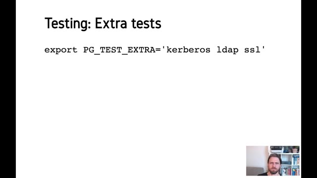 "A PostgreSQL development environment" — FOSDEM 2021 — slide 20