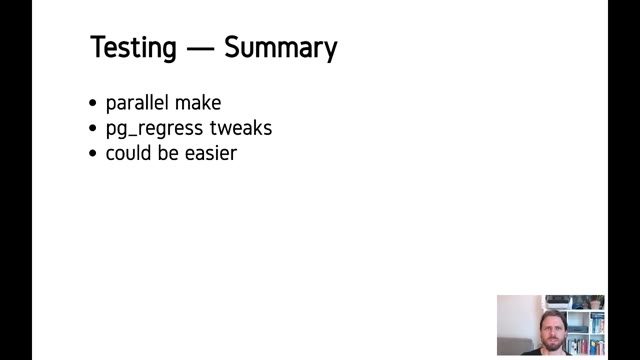"A PostgreSQL development environment" — FOSDEM 2021 — slide 29
