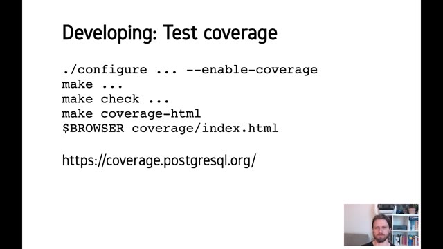 "A PostgreSQL development environment" — FOSDEM 2021 — slide 31