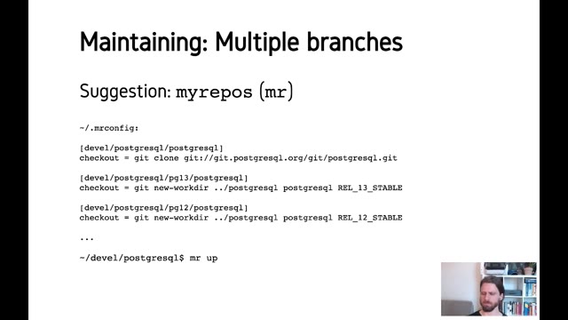 "A PostgreSQL development environment" — FOSDEM 2021 — slide 38