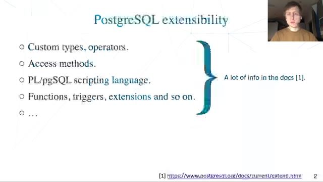 "Getting on a hook, or PostgreSQL extensibility" — FOSDEM 2021 — slide 3