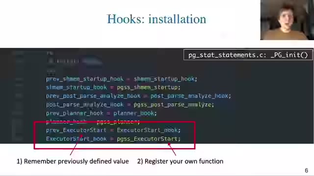"Getting on a hook, or PostgreSQL extensibility" — FOSDEM 2021 — slide 8