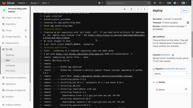 Folie 30 aus „How to get started with GitLab CI and Python“, bei 16:54 behalten