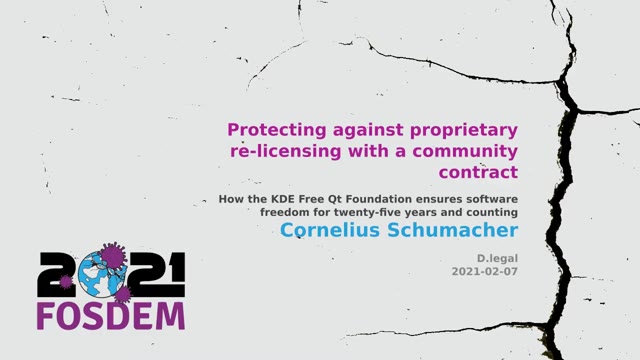 "Protecting against proprietary re-licensing" — FOSDEM 2021
