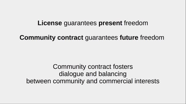 "Protecting against proprietary re-licensing" — FOSDEM 2021 — slide 35