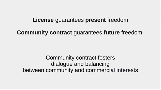 "Protecting against proprietary re-licensing" — FOSDEM 2021 — slide 39