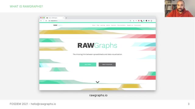 "RAWGraphs — an open visualization framework" — FOSDEM 2021 — slide 4