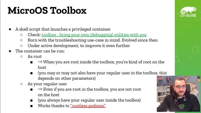 "By the power of toolbox!" — FOSDEM 2021 — slide 10
