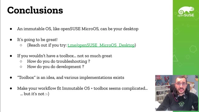 "By the power of toolbox!" — FOSDEM 2021 — slide 32