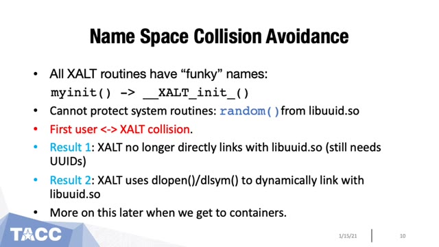 "XALT: lessons from attaching to almost every program in Linux" — FOSDEM 2021 — slide 12