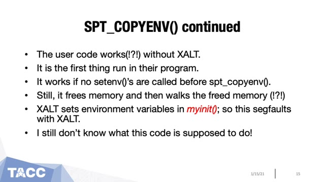 "XALT: lessons from attaching to almost every program in Linux" — FOSDEM 2021 — slide 17