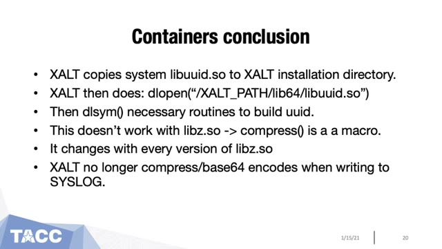 "XALT: lessons from attaching to almost every program in Linux" — FOSDEM 2021 — slide 21