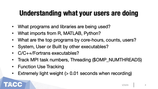 "XALT: lessons from attaching to almost every program in Linux" — FOSDEM 2021 — slide 6