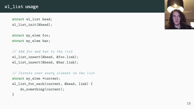 "Zig: the perfect language for a Wayland compositor?" — FOSDEM 2021 — slide 20