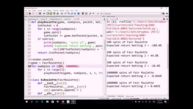 MIT 6.0002 Lecture 6 — "Monte Carlo Simulation" — slide 9