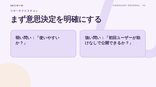 ユーザビリティテスト計画 — UXリサーチ資料 — slide 2